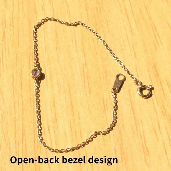 Diamond K18 Yellow Gold Bezel Bracelet 0.10ct - Picture 2 of 5